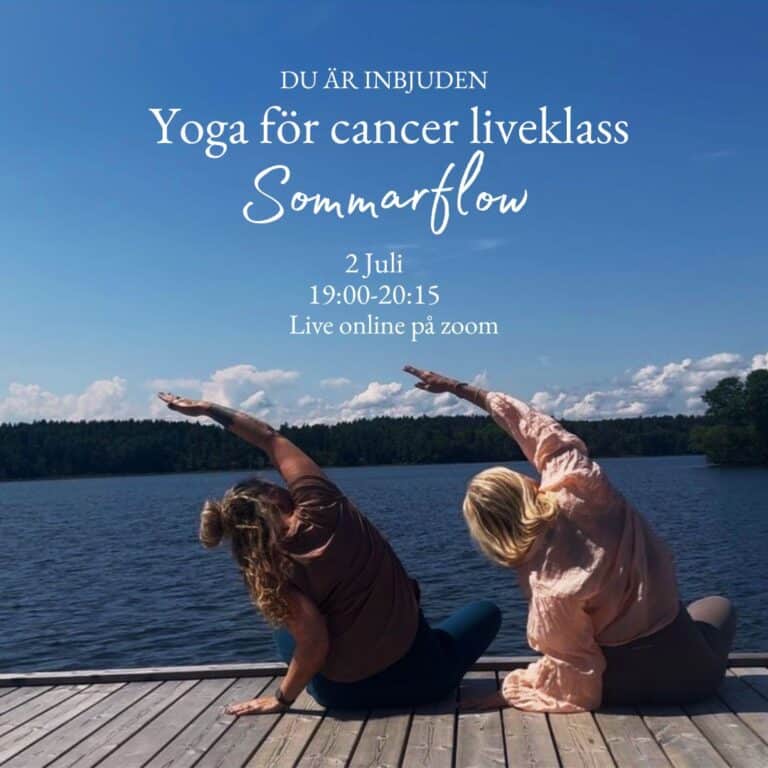 Sommarflödande yoga för cancer klass live online 2/7 19:00-20:15